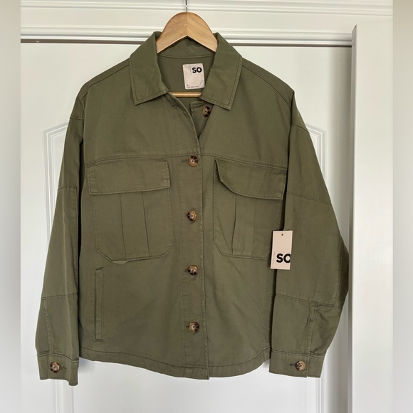 NWT Utility Army Coat, Kohl's Drew Green Cargo, Spring Jacket, Cotton, Olive, S - Picture 15 of 15